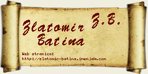 Zlatomir Batina vizit kartica